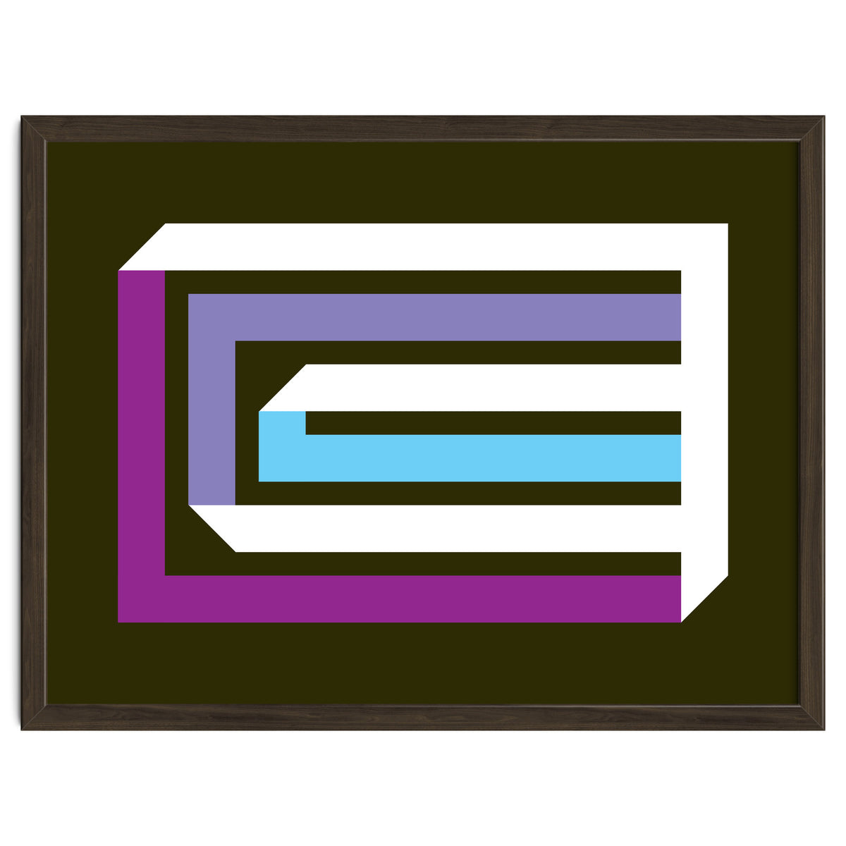 Geometric Shapes No. 35 -  brown, blue & lilac