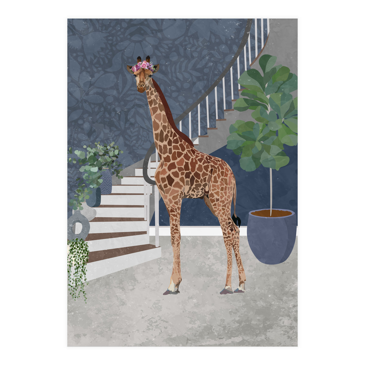 Giraffe in a Victorian House (Print Only)