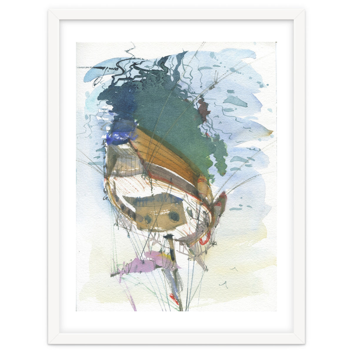 Yacht painting art watercolor