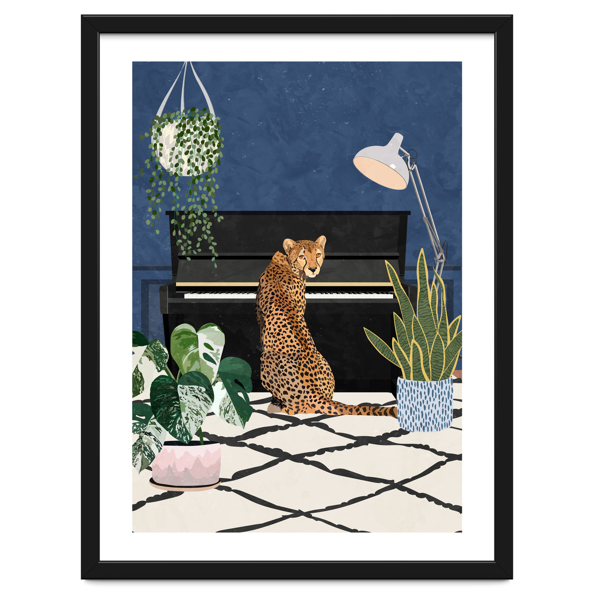 Cheetah playing the piano