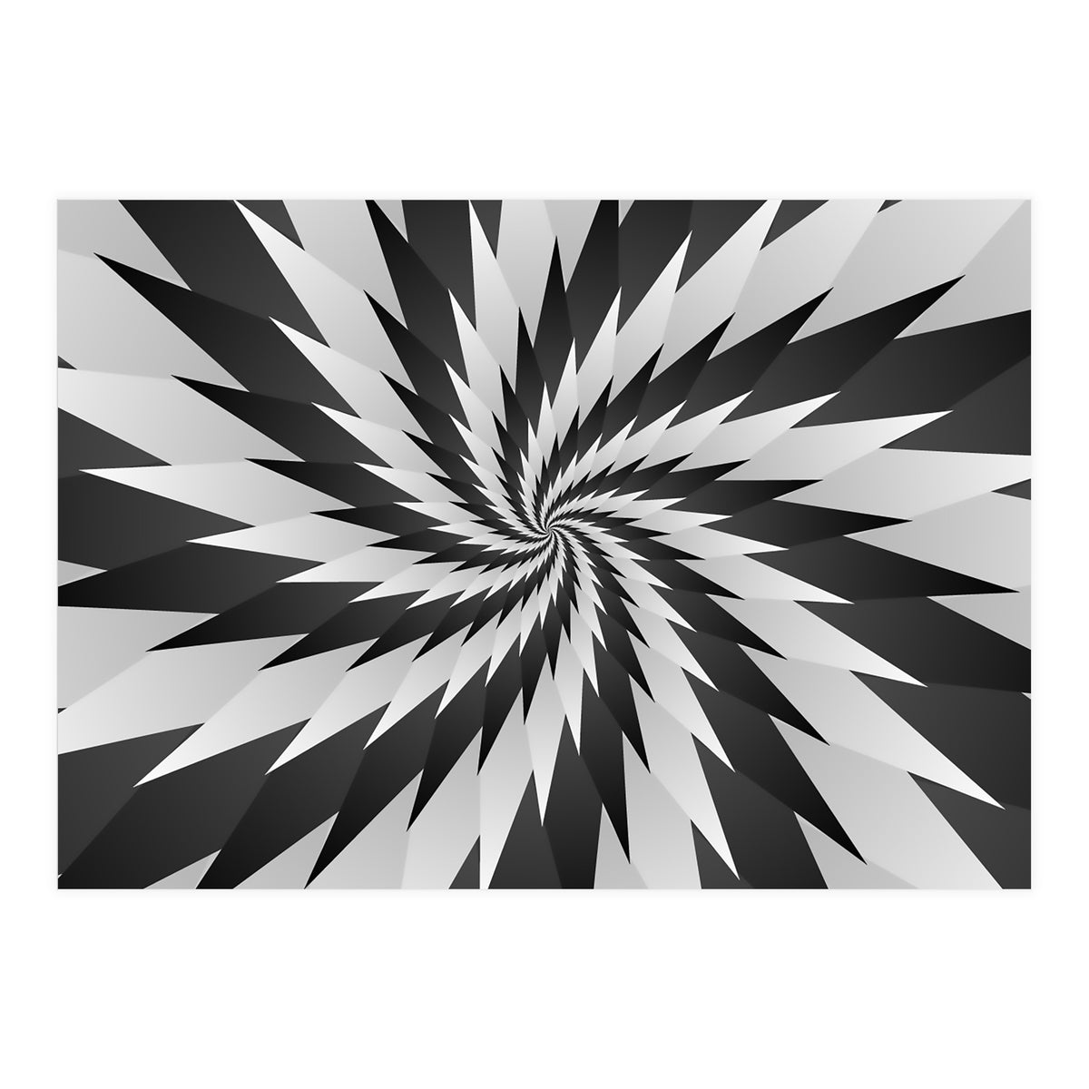 3D Abstract Swirl Monochrome Art (Print Only)
