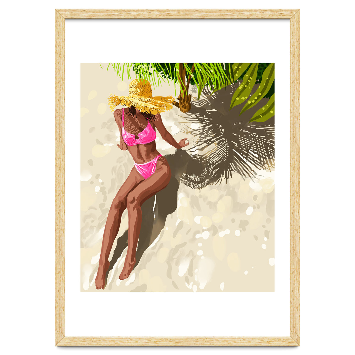 Sky above, sand below, peace within poster, Woman of color fashion black woman on the bikini beach