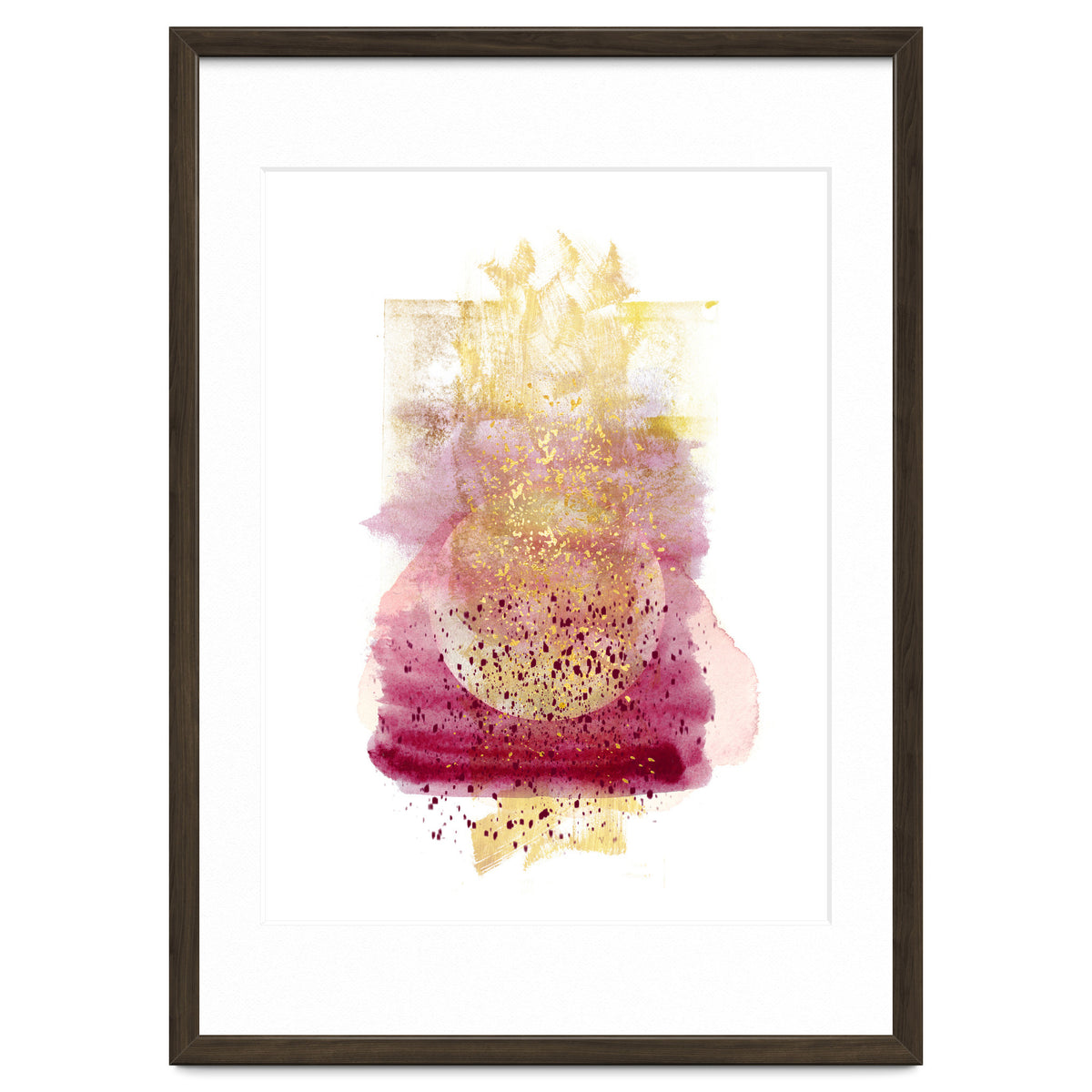 Abstract watercolour summer moon