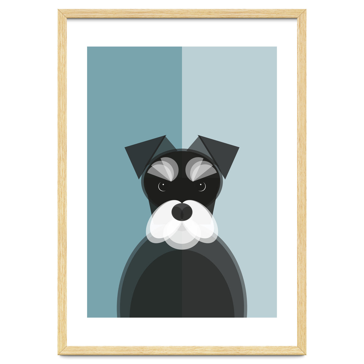 Mid Century Geometric Miniature Schnauzer Dog