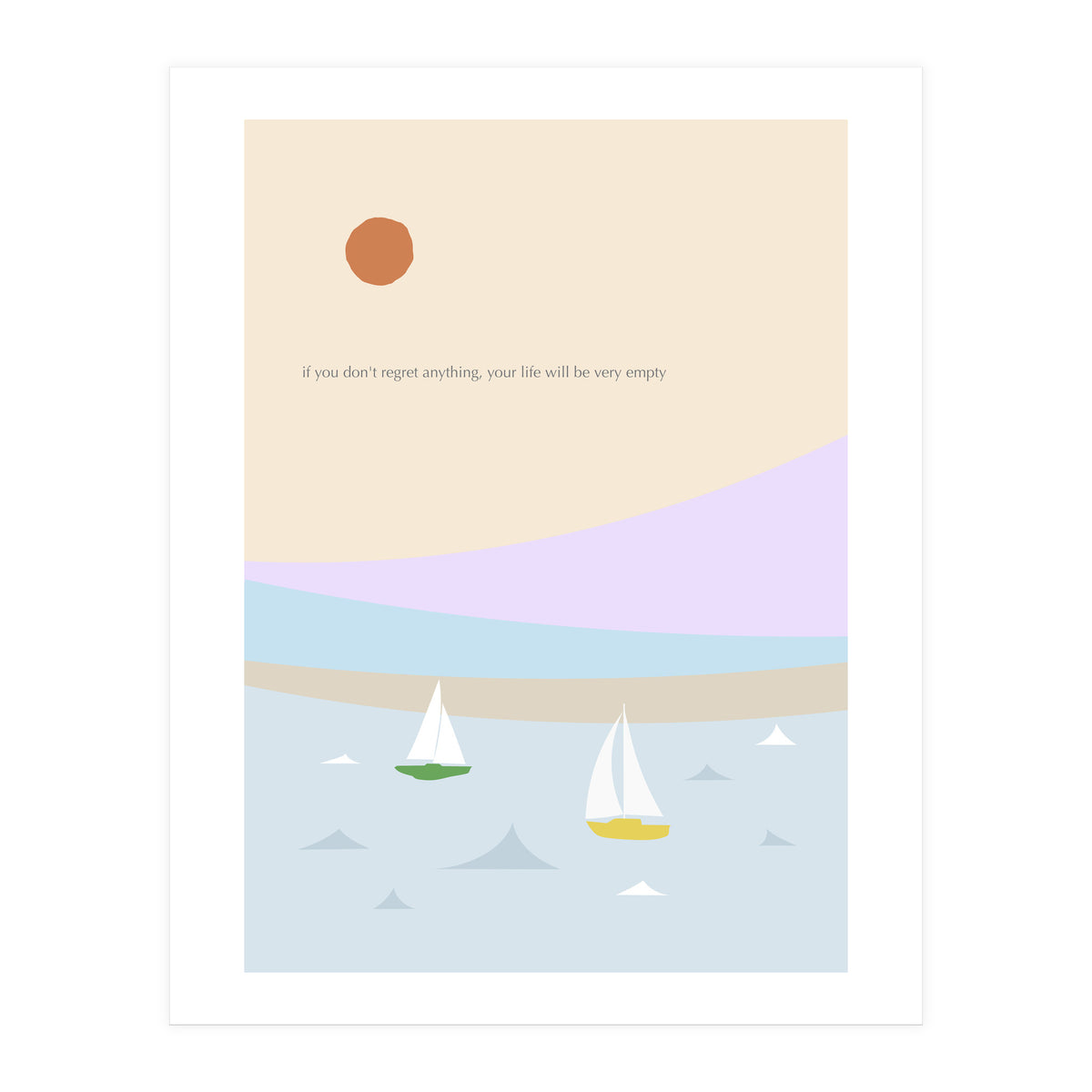 sailboat in the sunset ocean (Print Only)