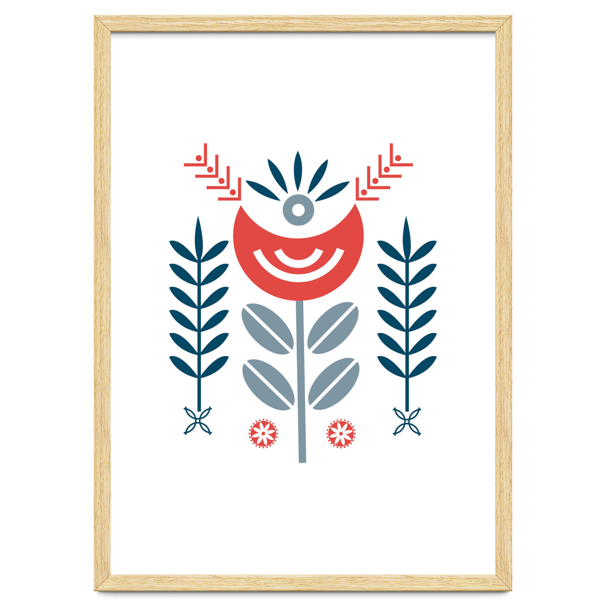 Scandi Folk Flower Pattern