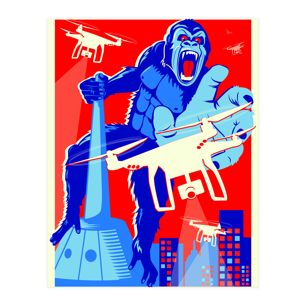 King Kong vs Drones (Print Only)
