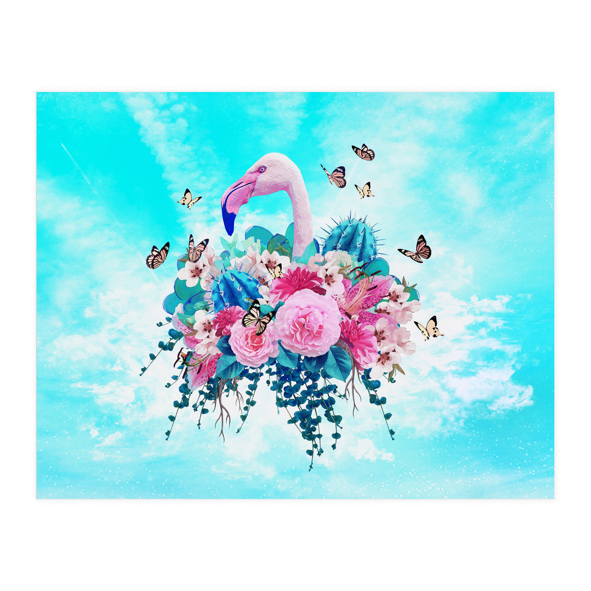 Floral Flamingo  (Print Only)