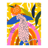 Leopard Somewhere Over The Rainbow, Maximalist Abstract Wildlife Jungle Botanical, Pop of Color Eclectic Animals Illustration (Print Only) thumbnail