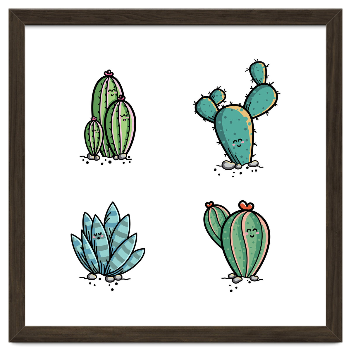 Kawaii Cute Cacti Desert Plants
