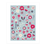 Spring Folk Floral Blue (Print Only) thumbnail