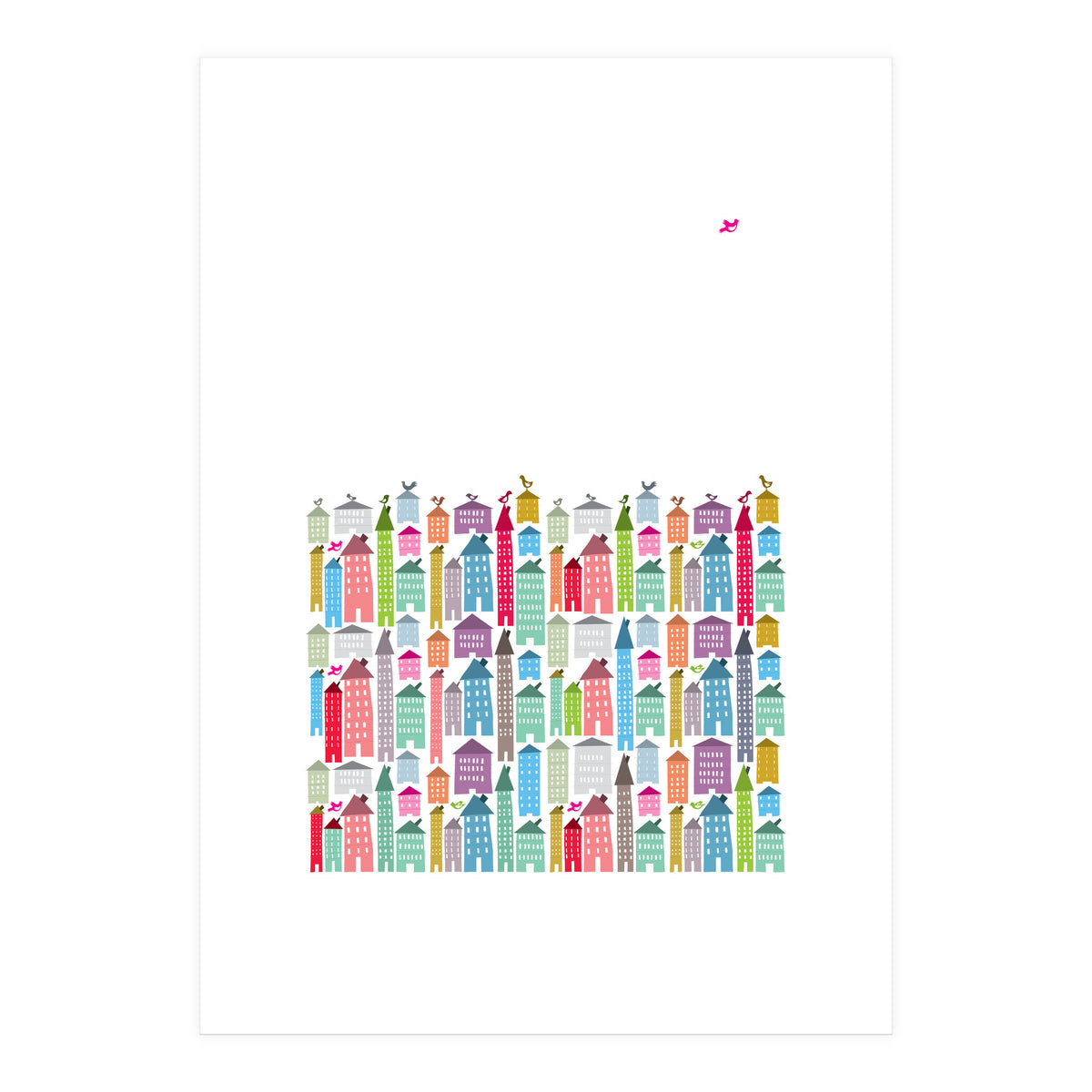 Houses And Birds (Print Only)