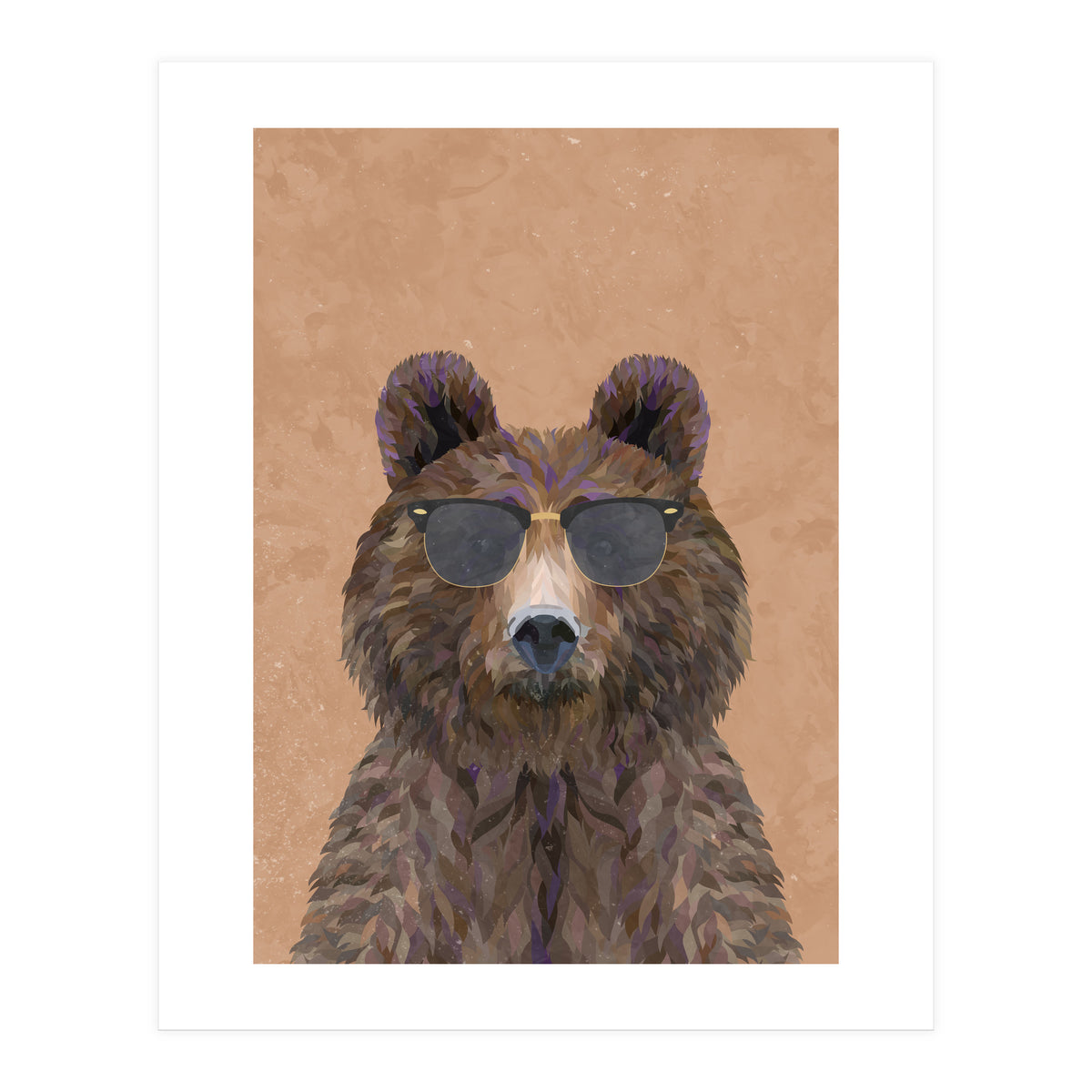 Cool Bear Wearing Sunglasses Portrait (Print Only)