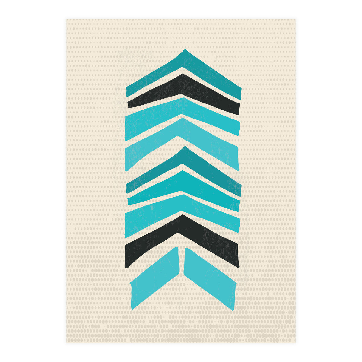 Retro Chevron Print Blue Variation (Print Only)