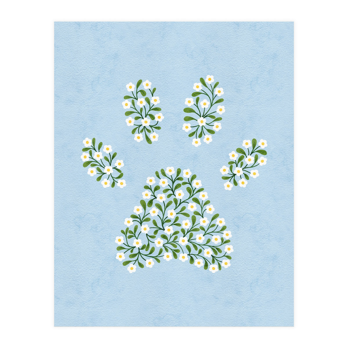 Floral Paw Print (Print Only)