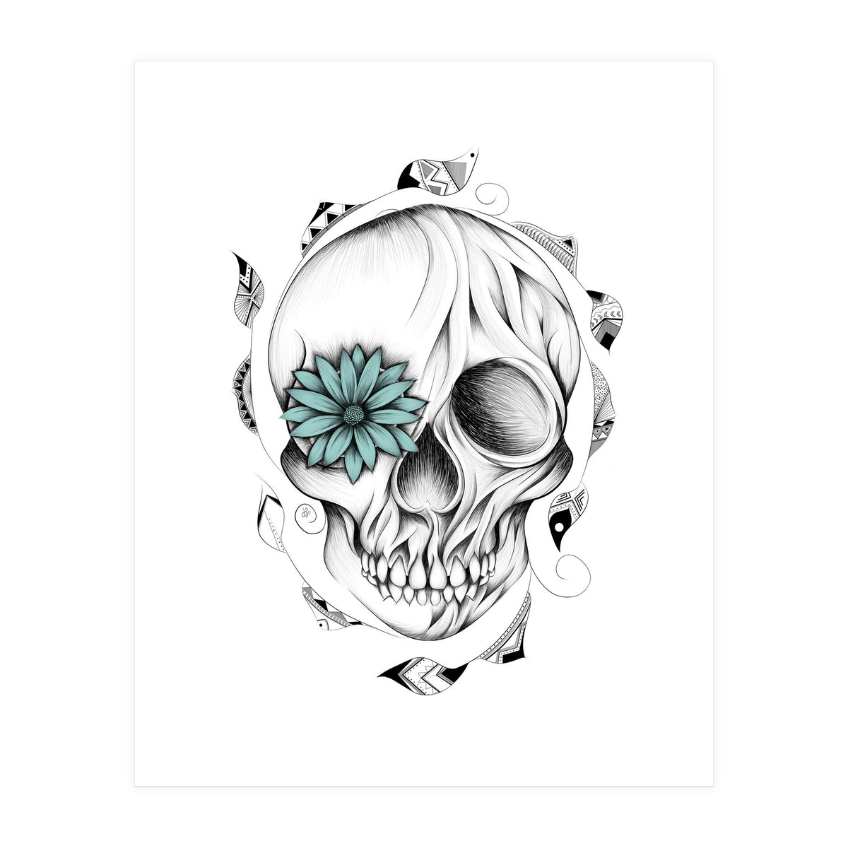 Poetic Wooden Skull (Print Only)