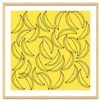 Bananas pattern on yellow background