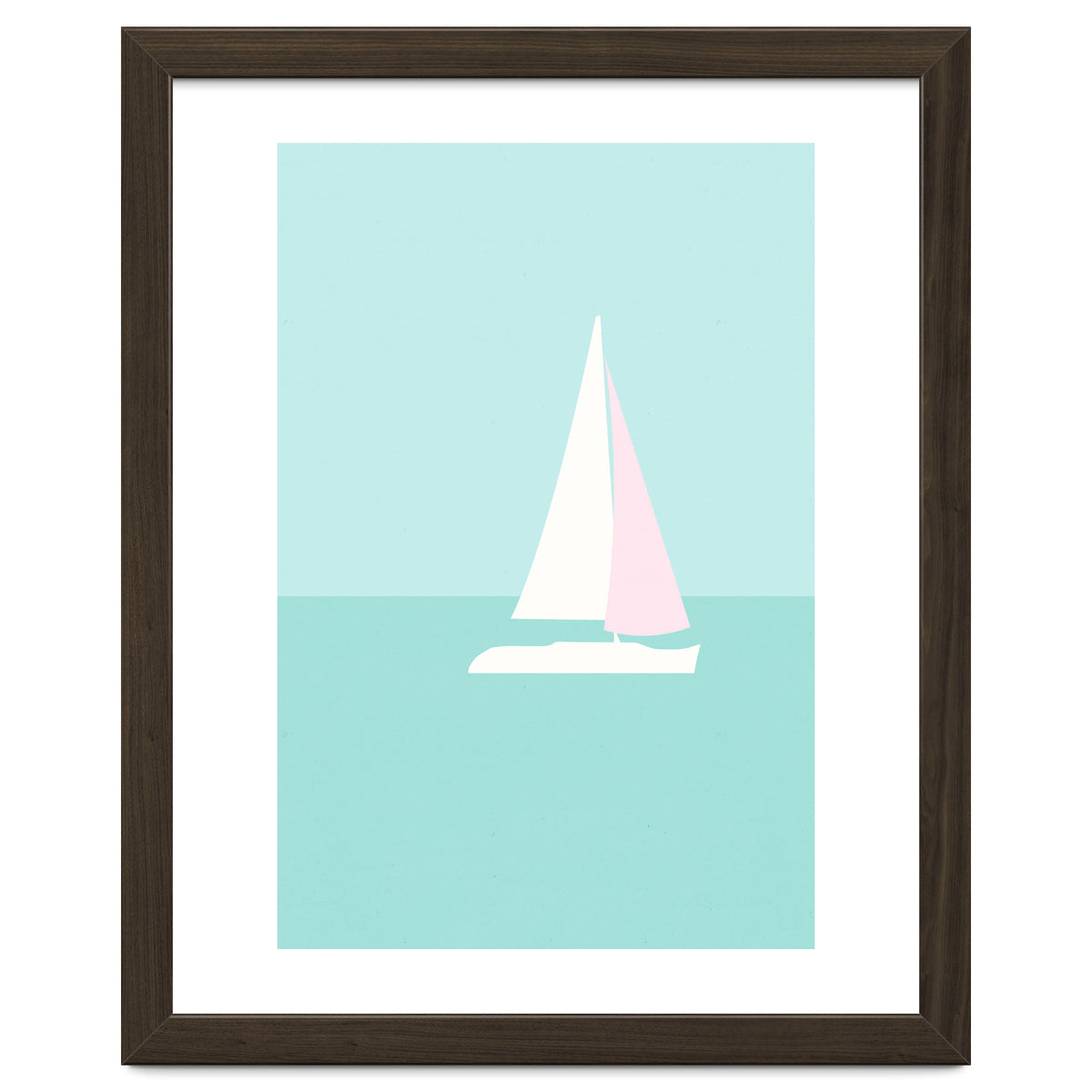Minimal Sailboat - Turquoise Coast