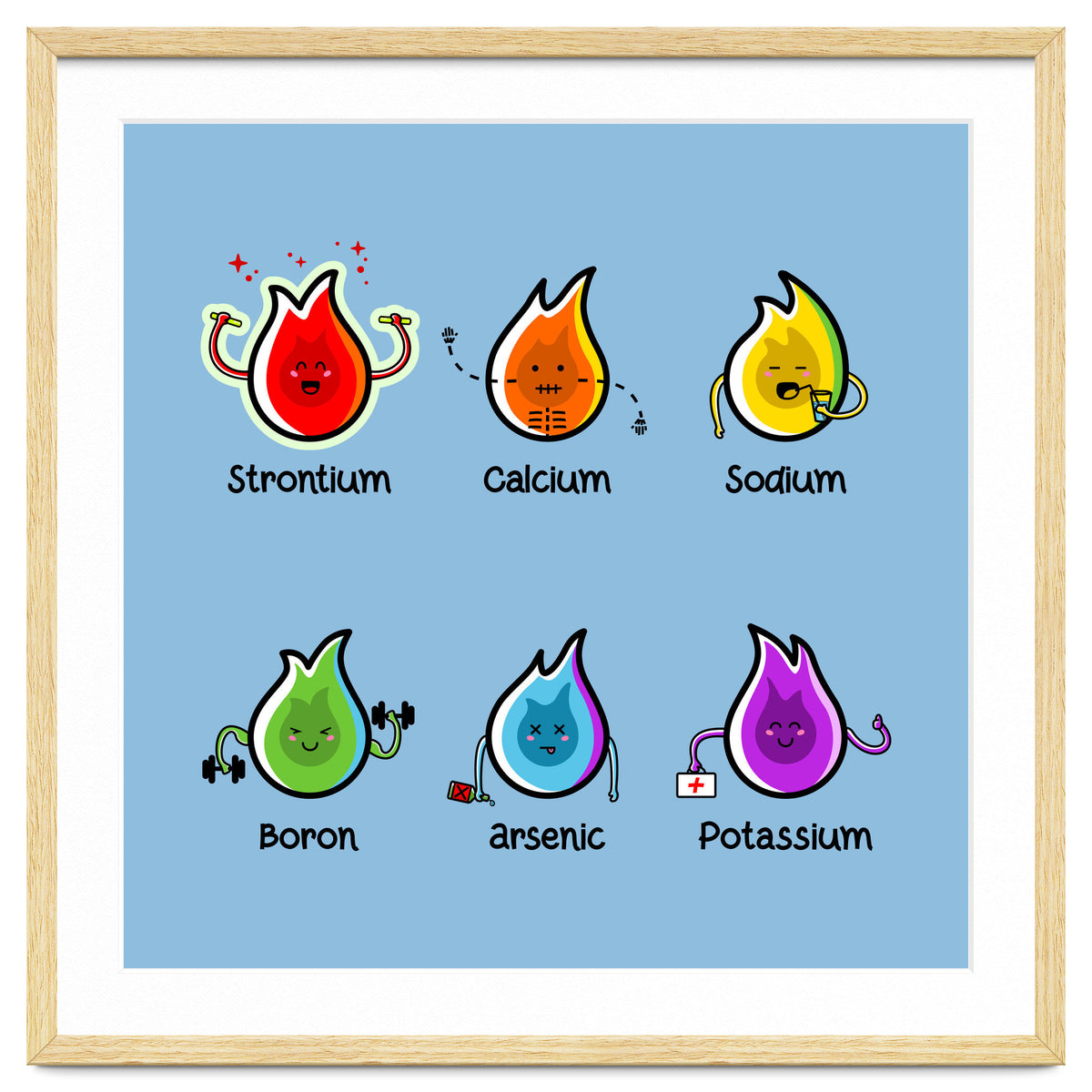 Kawaii Flaming Elements Science