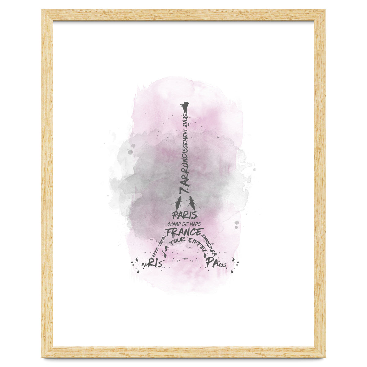 Watercolor Art Eiffel Tower | pink