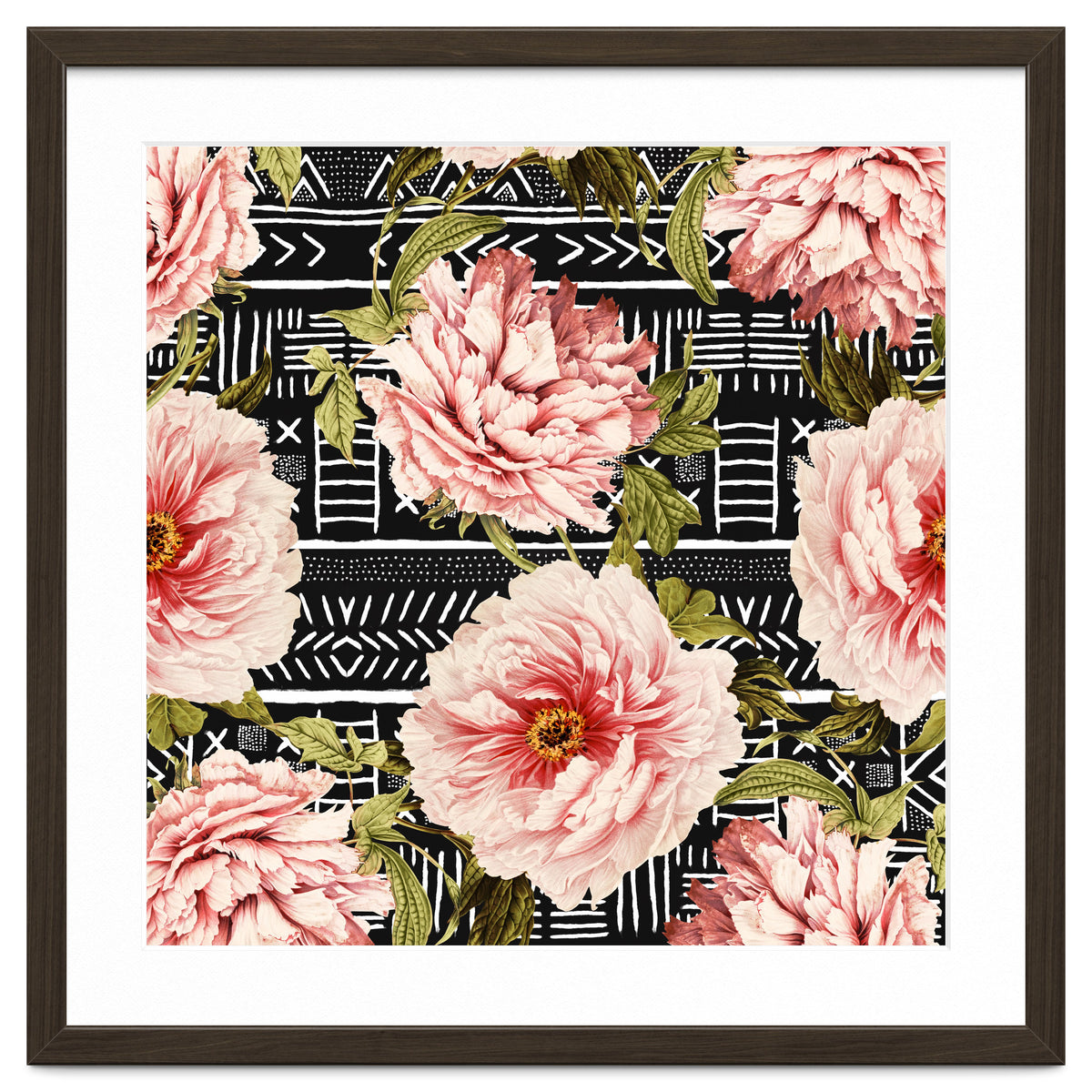 Flowering pink on drawn lines