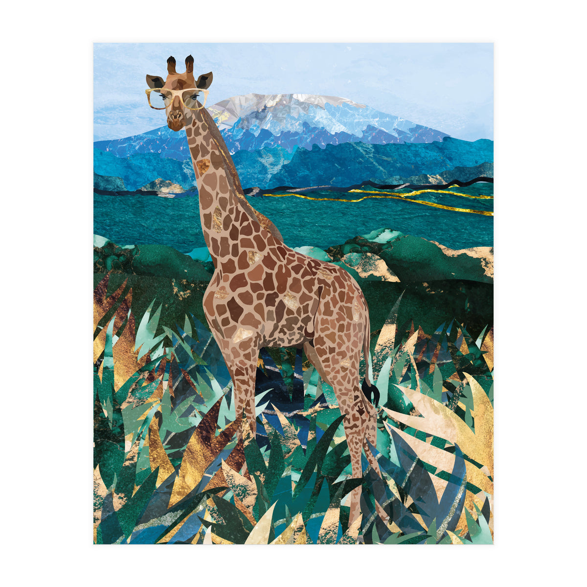 Giraffe in the tropical savanna (Print Only)