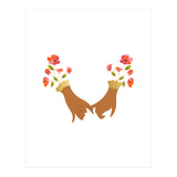 I Pinky Promise | Valentine's Day Love Friendship | Floral Botanical Join Hands Forever (Print Only) thumbnail