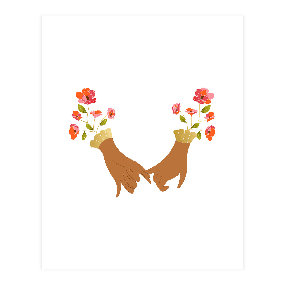 I Pinky Promise | Valentine's Day Love Friendship | Floral Botanical Join Hands Forever (Print Only)
