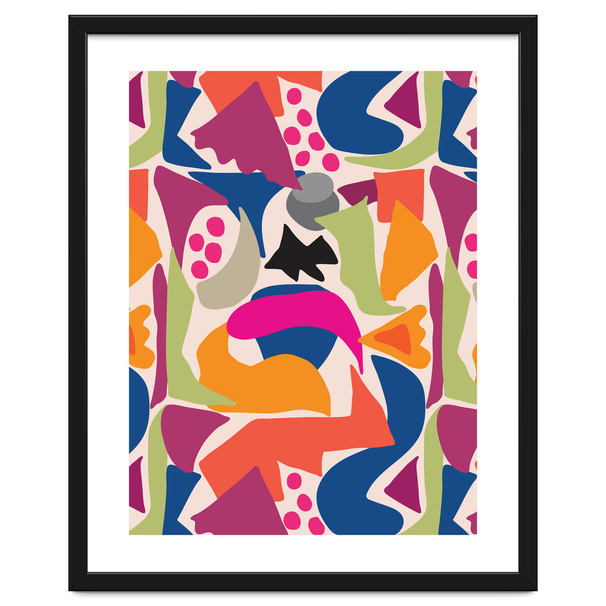 Black Fish Abstract Art