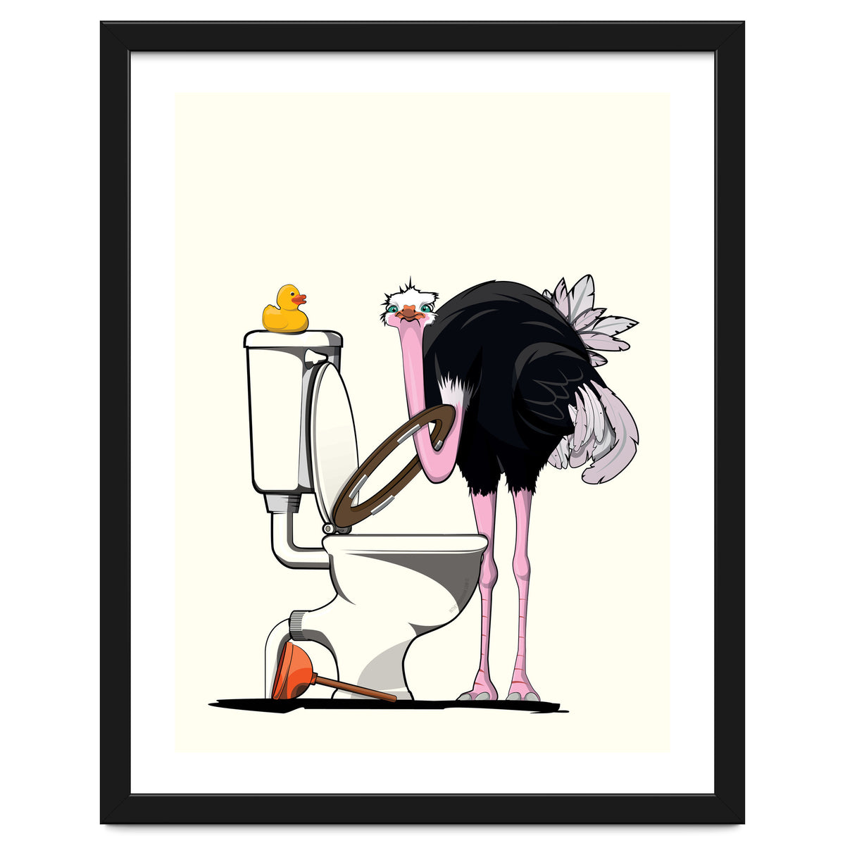 Ostrich on the Toilet, Funny Bathroom Humour