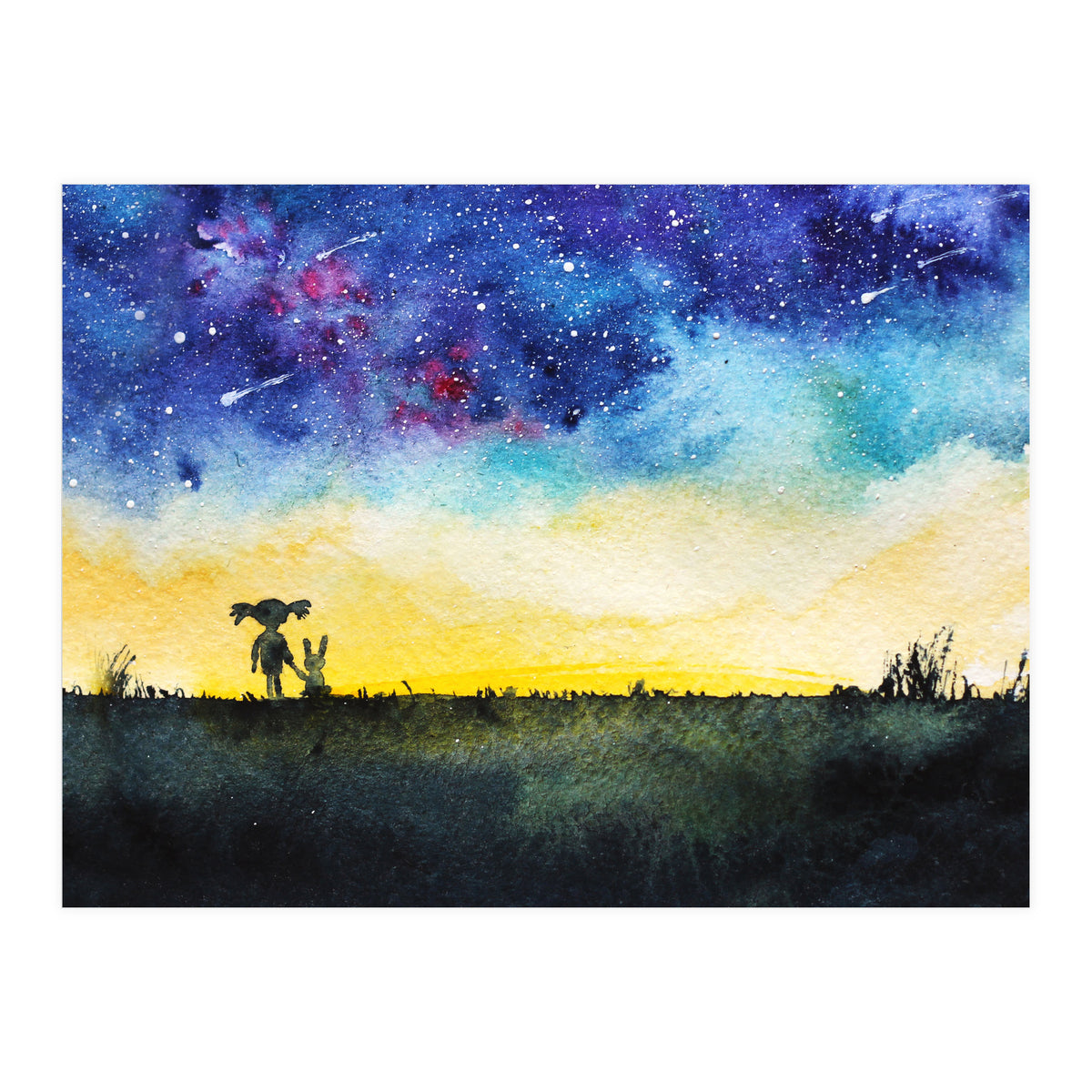 Baby girl's wishes || watercolor for nursery, kids room (Print Only)