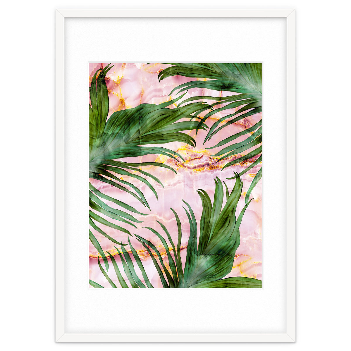 Palm leaf on marble 01