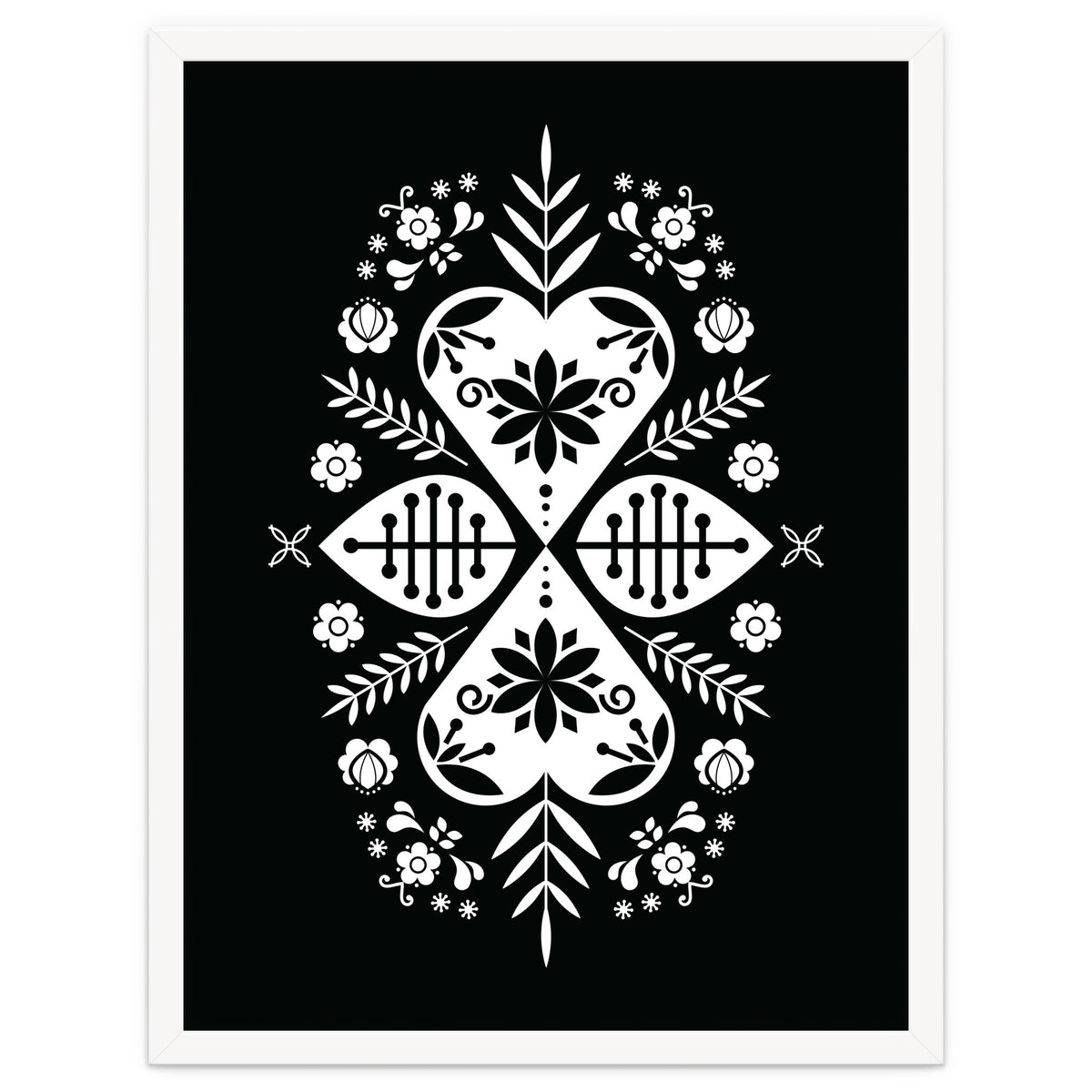 Scandinavian Folk Pattern Monochrome 01