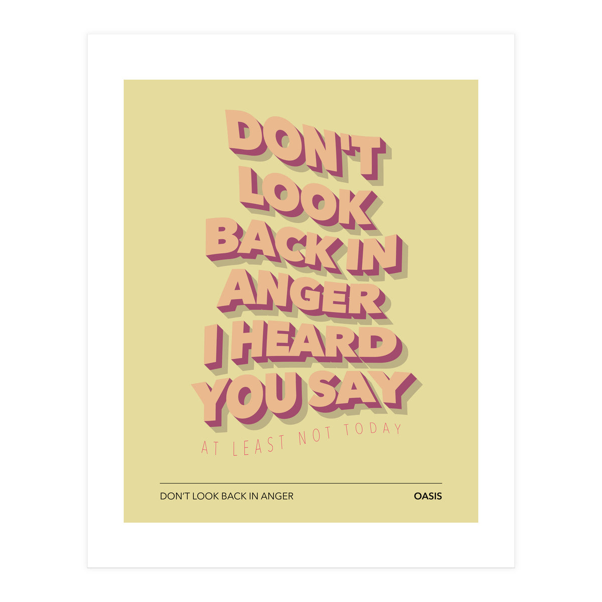 Oasis - Don't Look Back In Anger (Print Only)