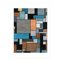 Random Concrete Pattern - Blue, Grey, Brown (Print Only)