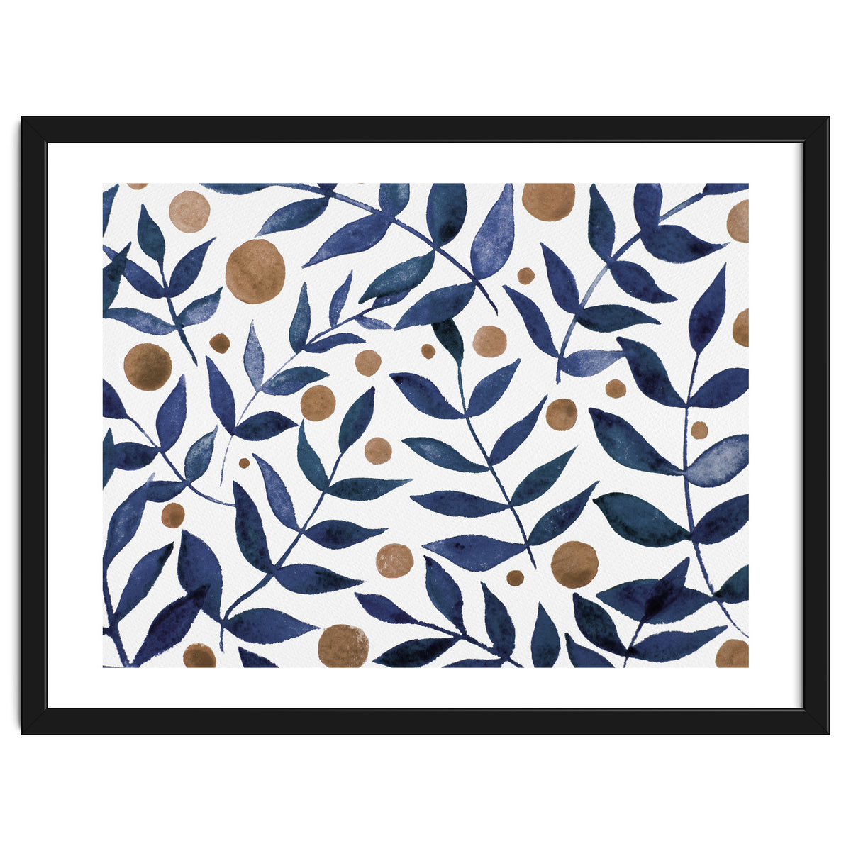 Watercolor Indigo Branches