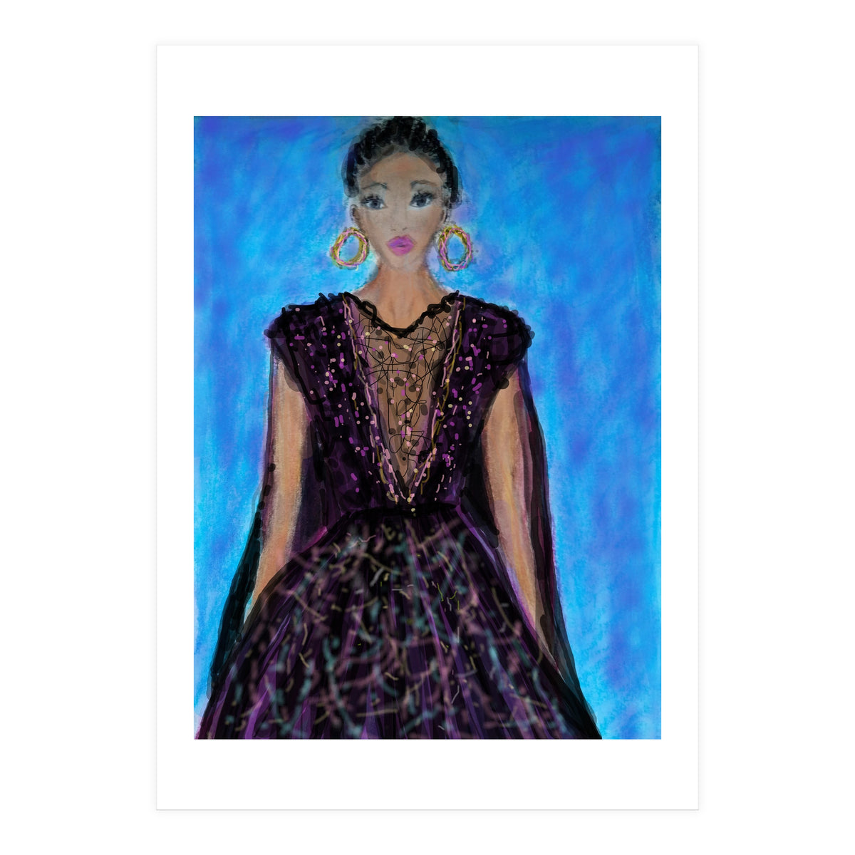 A LADY  WEARING A MAGICAL GOWN (Print Only)