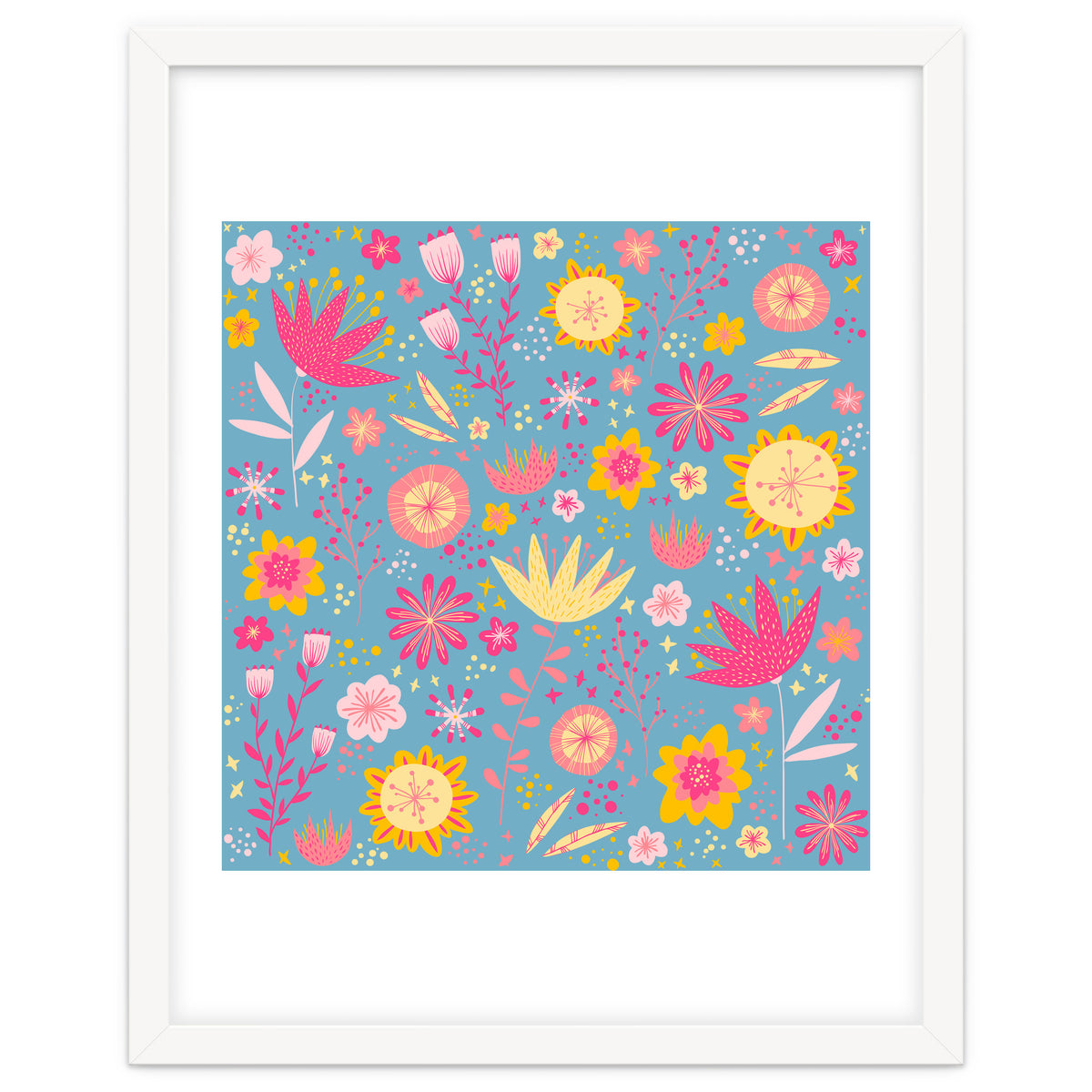 High Summer Flowers Teal