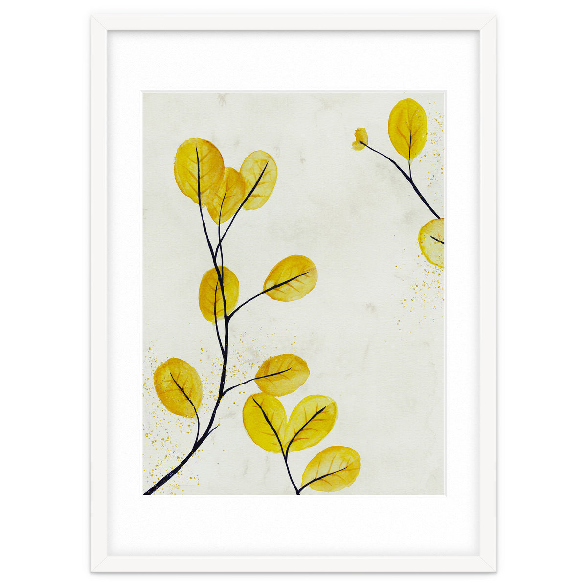 Golden birch leaves