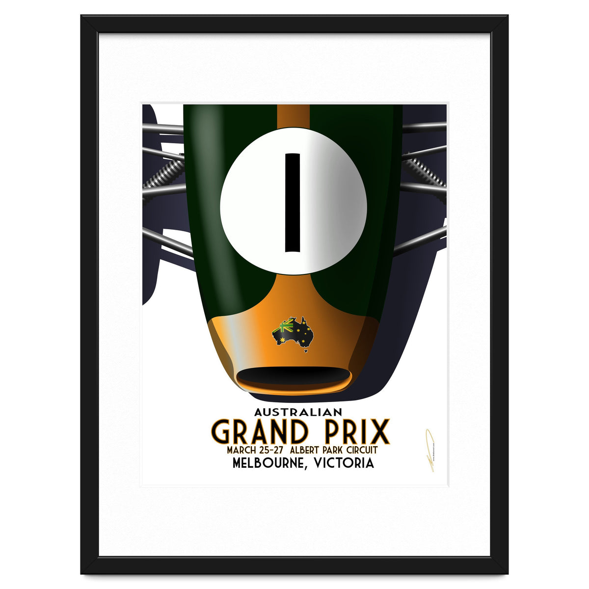 Australian Grand Prix Art Deco poster