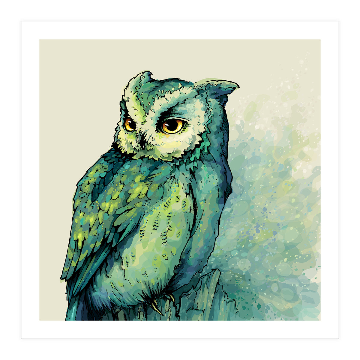 Green Owl (Print Only)