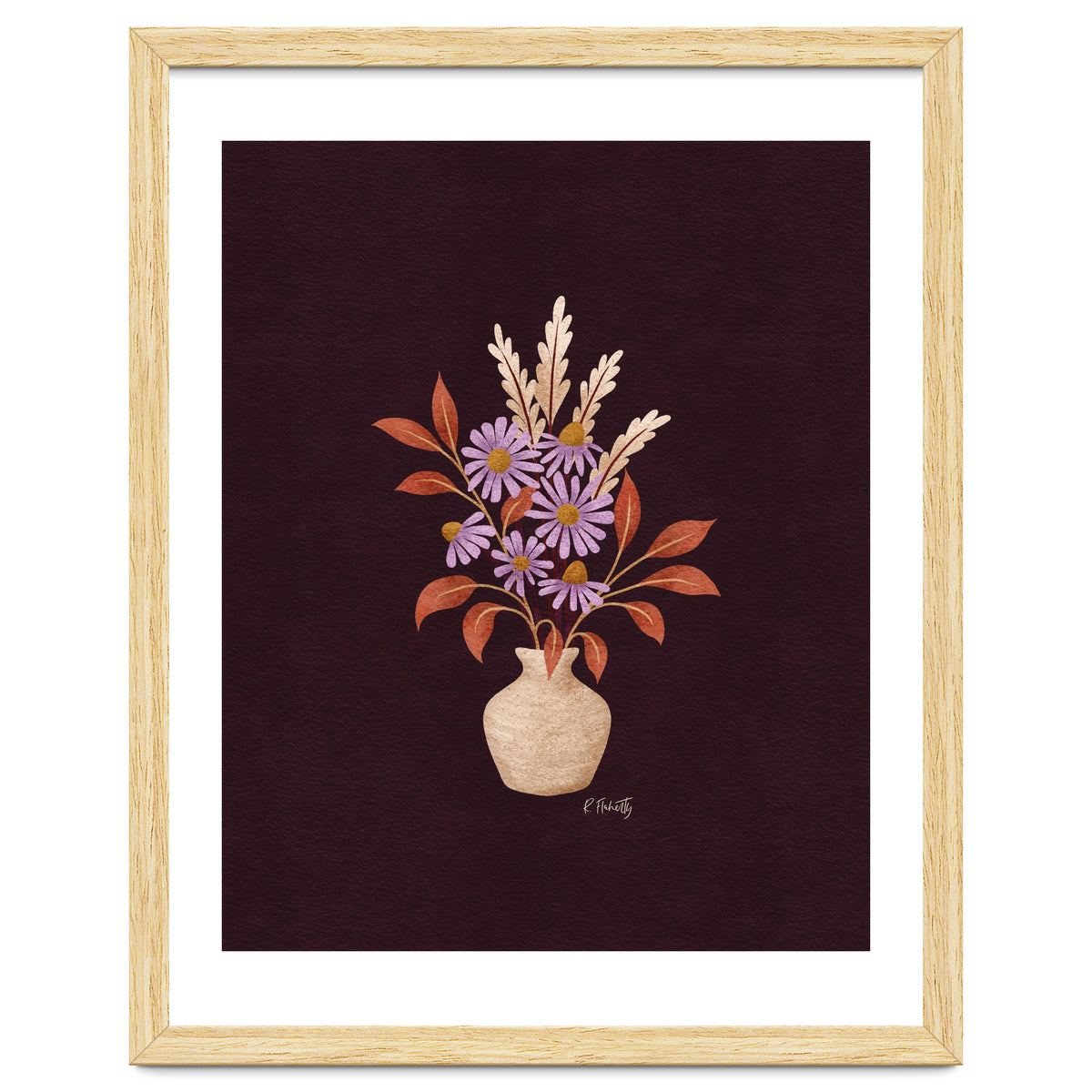 Purple Floral Vase Still Life