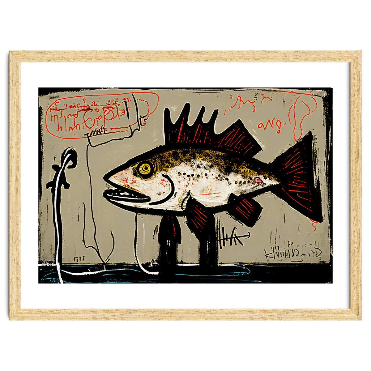 Brown Trout in Abstract Style Painting