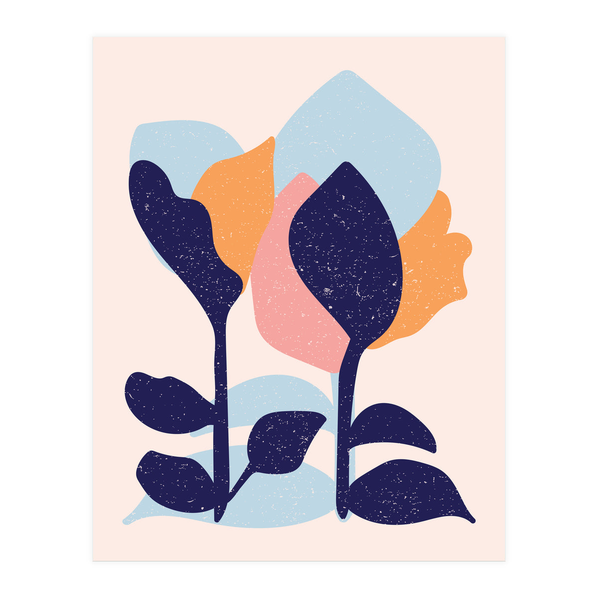 Spring Snow Abstract Art (Print Only)