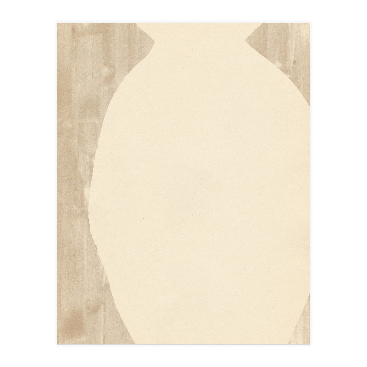 Creame tone vase silhouette (Print Only)