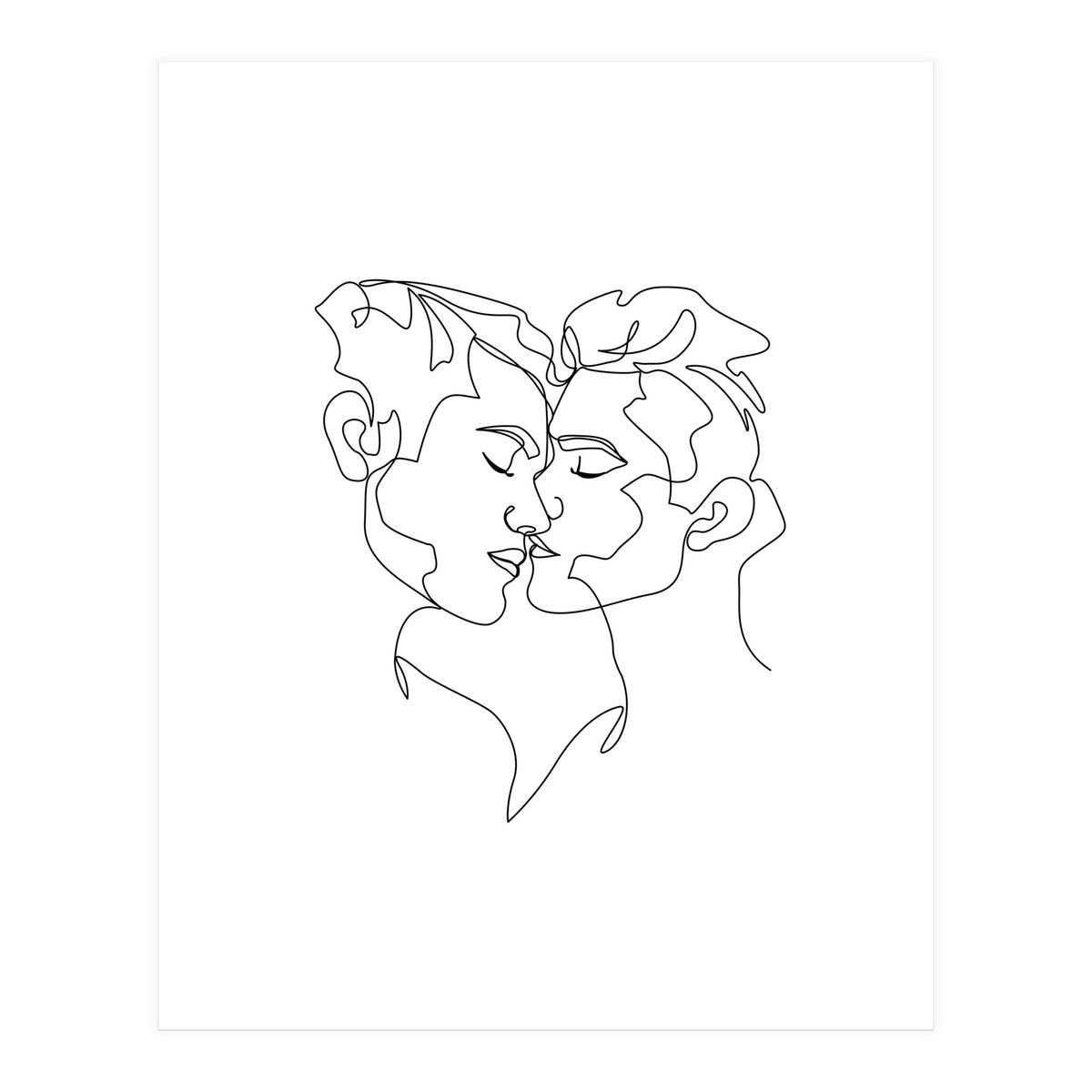 gay love line art (Print Only)