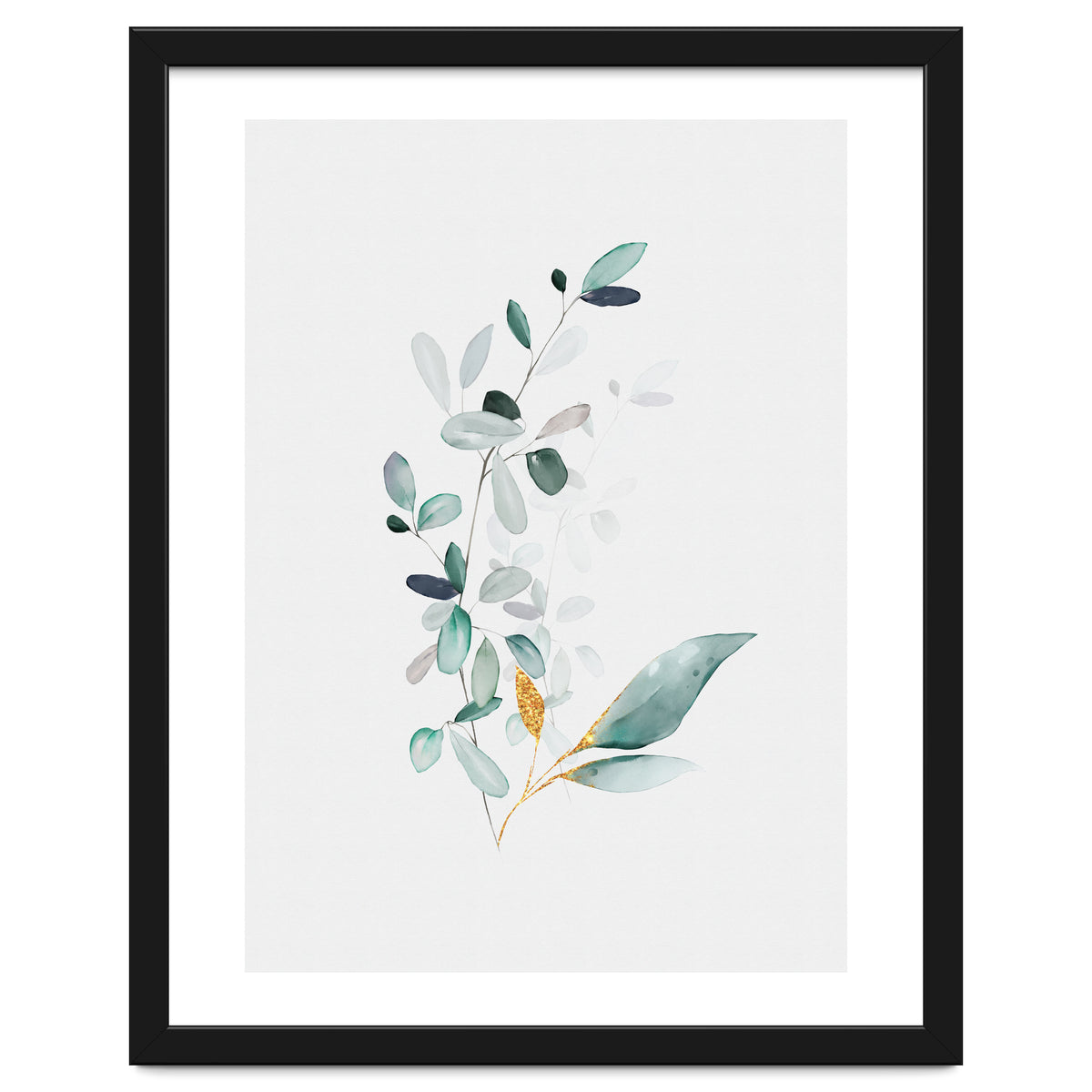 Modern Botanical Gold & Sage Study 01