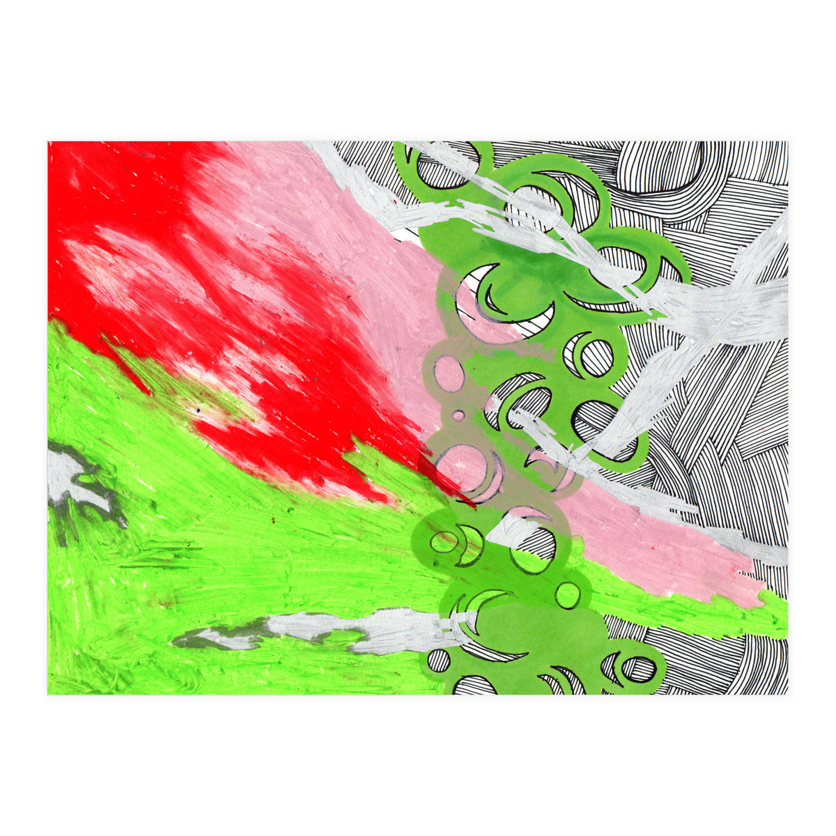 Green and Pink Spill (Print Only)