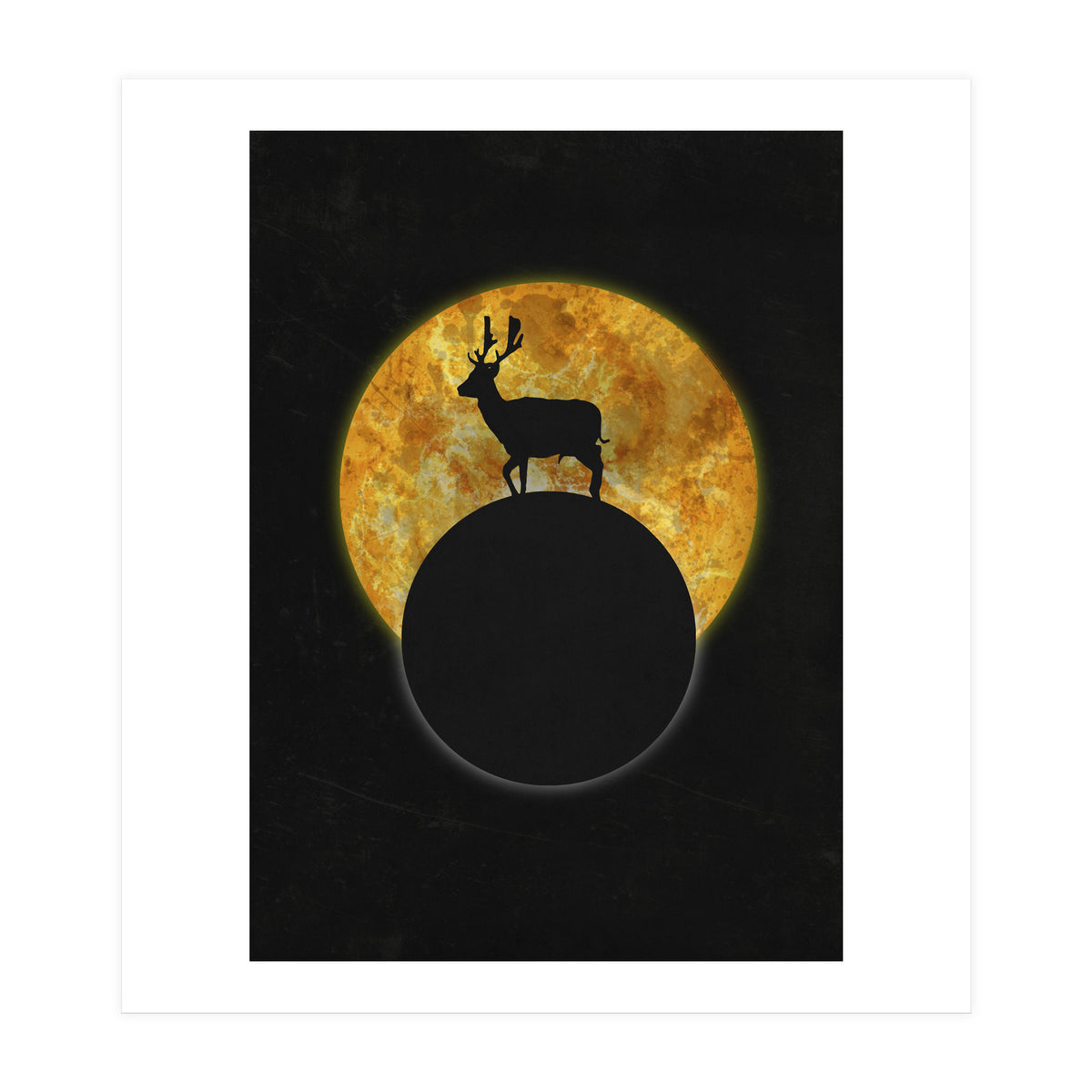 Deer On The Moon  (Print Only)