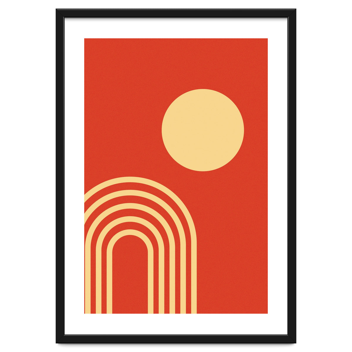 Mid Century Sun and Rainbow Lines